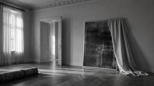 Ruhiger, lichtdurchfluteter Raum in zurückhaltender Architektur